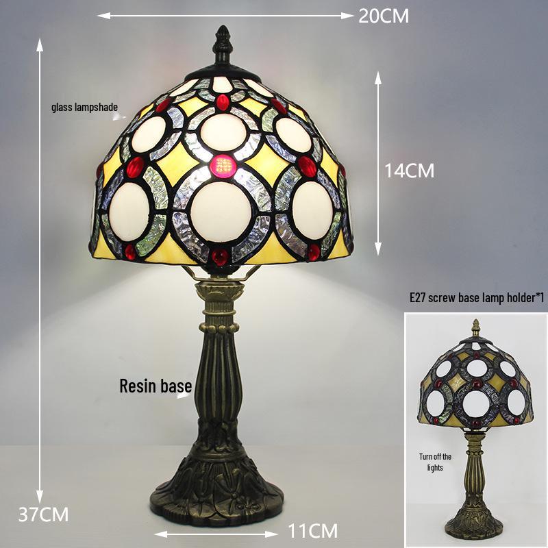 Tiffany Vintage Stained Glass Table Lamp for Bedside or Cafe