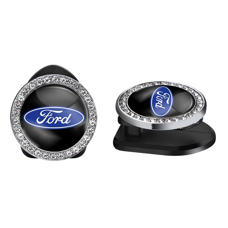 2 Stück Kristall-Dekoration Auto-Emblem Selbstklebend Kleine Aufbewahrungshaken Für Ford ST Line Focus Mustang Fiesta Puma Ranger Kuga MK7