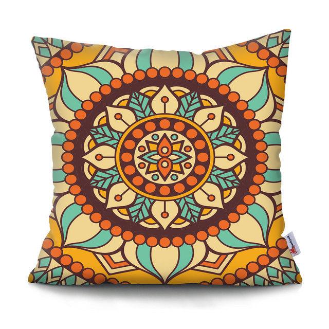 Home Decor Colorful Mandala & Geometric Printed Pillowcases Pattern Cushion Cover Suitable for Sofa Bedroom Car Pillow Cover