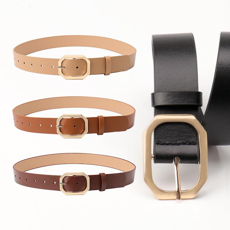 Simple Pu Womens Belt With Metal Pin Buckle For Office Casual And Daily Use