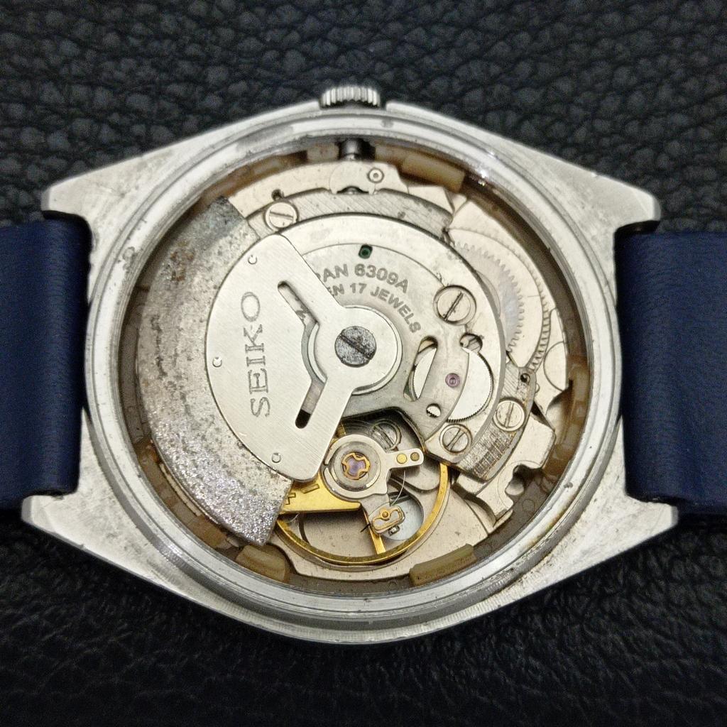 SEIKO 5 AUTOMATIC 6309A JAPAN MENS VINTAGE BLUE COLOR DIAL WATCH a701645-5 R206c-a701645