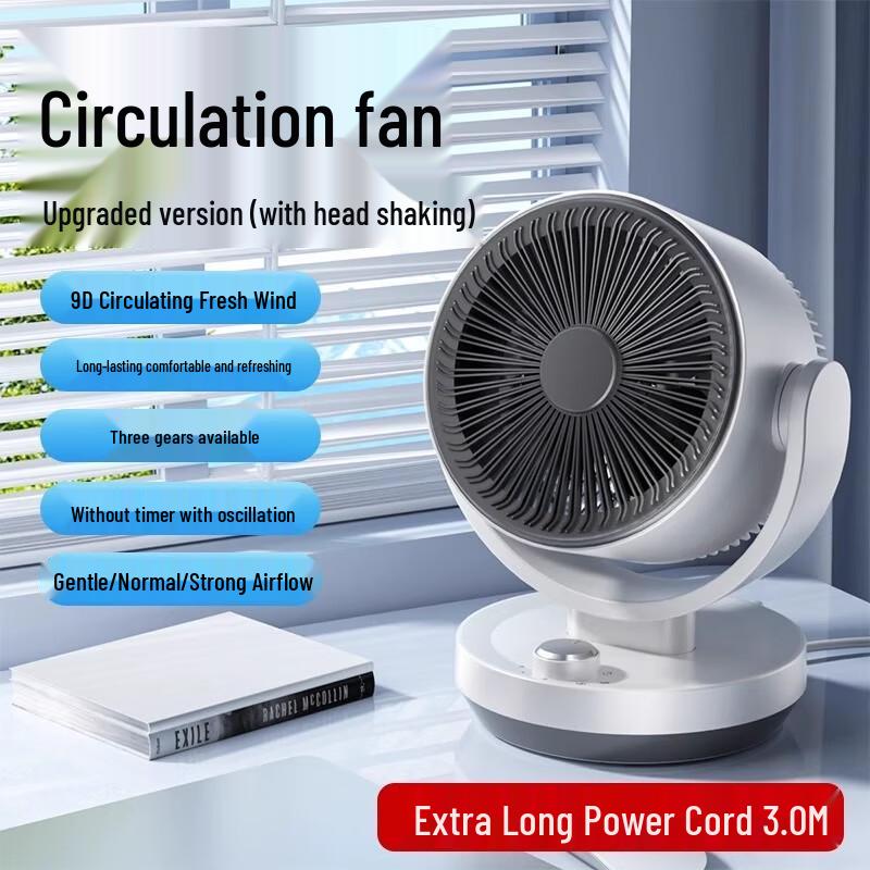 CHUGOUXIANG Air Circulation Desk Fan CN plug (adapter included)