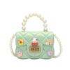 Golden Button Girls Rabbit Pattern Crossbody Bag Rainbow Pattern Daily Bags