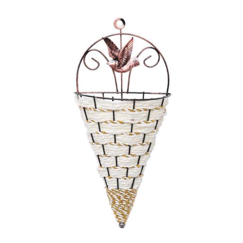 

Flower Plant Pot Home Garden Wall Fence Hanging Planter Basket Cone Style белый