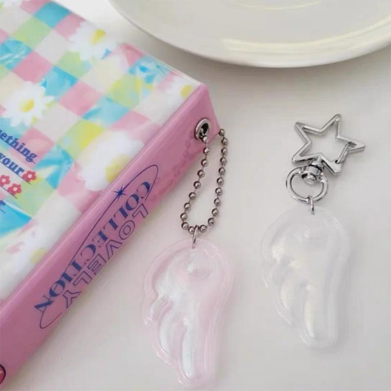 1 sztuka Damska Dekoracja Plecaka Koreańska Ins Breloczek ze Skrzydłami Anioła Y2K Japońska Magiczna Dziewczyna Breloczek z Gwiazdą Zawieszki do Torebki Breloczek do Kluczy Samochodowych