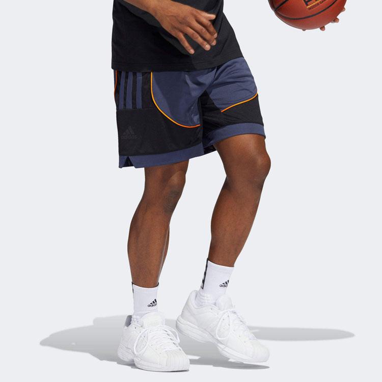 Adidas Creator 365 Color Block Drawstring Basketball Shorts Men Shorts Dark-Blue HF4173