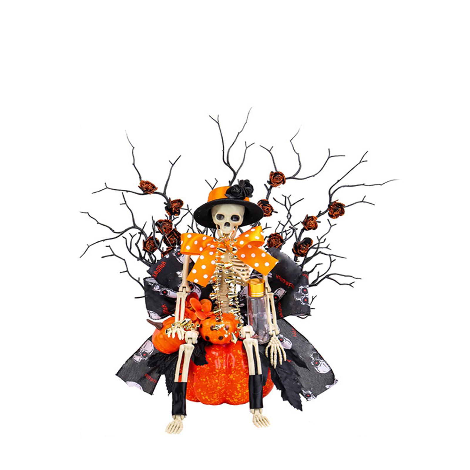 

Хэллоуин Скелет Скелет Тыква Витрина Пасхальная Вечеринка Атмосфера Ужаса Скелет Ветка Украшение One Size