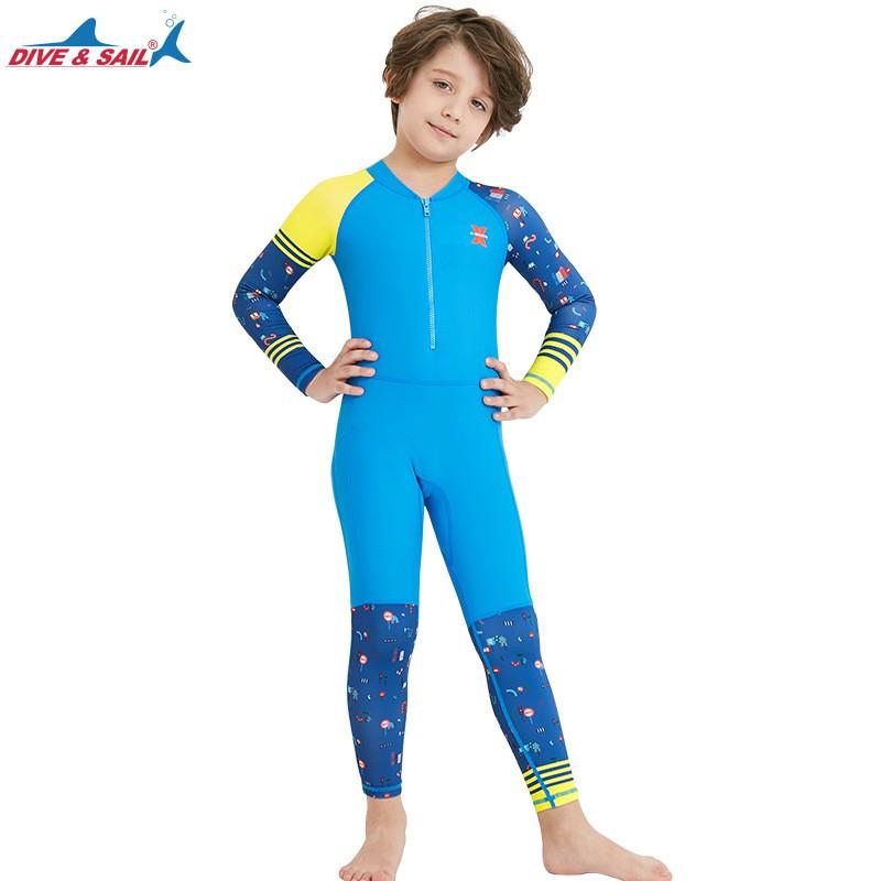 Kids UV Protection Rash Guard Swimsuit Long Sleeve Quick Dry Dive Swim Suit Boys Girls Small