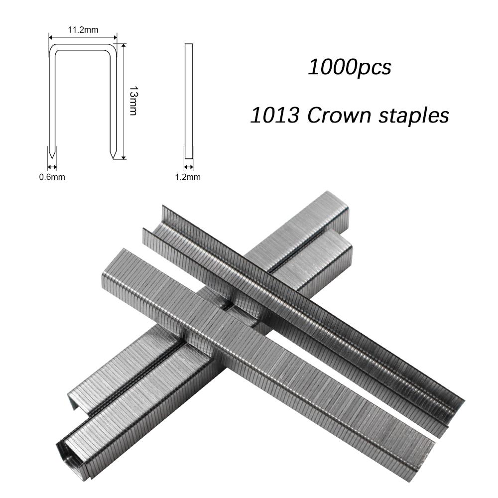 1000pcs 20ga Staples 11.2mm Crown Nails 10/13/22mm U-shape Nail Gun Nails Furniture Staples Upholstery Carpentry Tacks