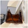 Fashion High Quality Pvc Handbag Transparent Eye-Catching Jelly Bag Zipper Multifunctional Simple Style Women'S Shoulder Bag New