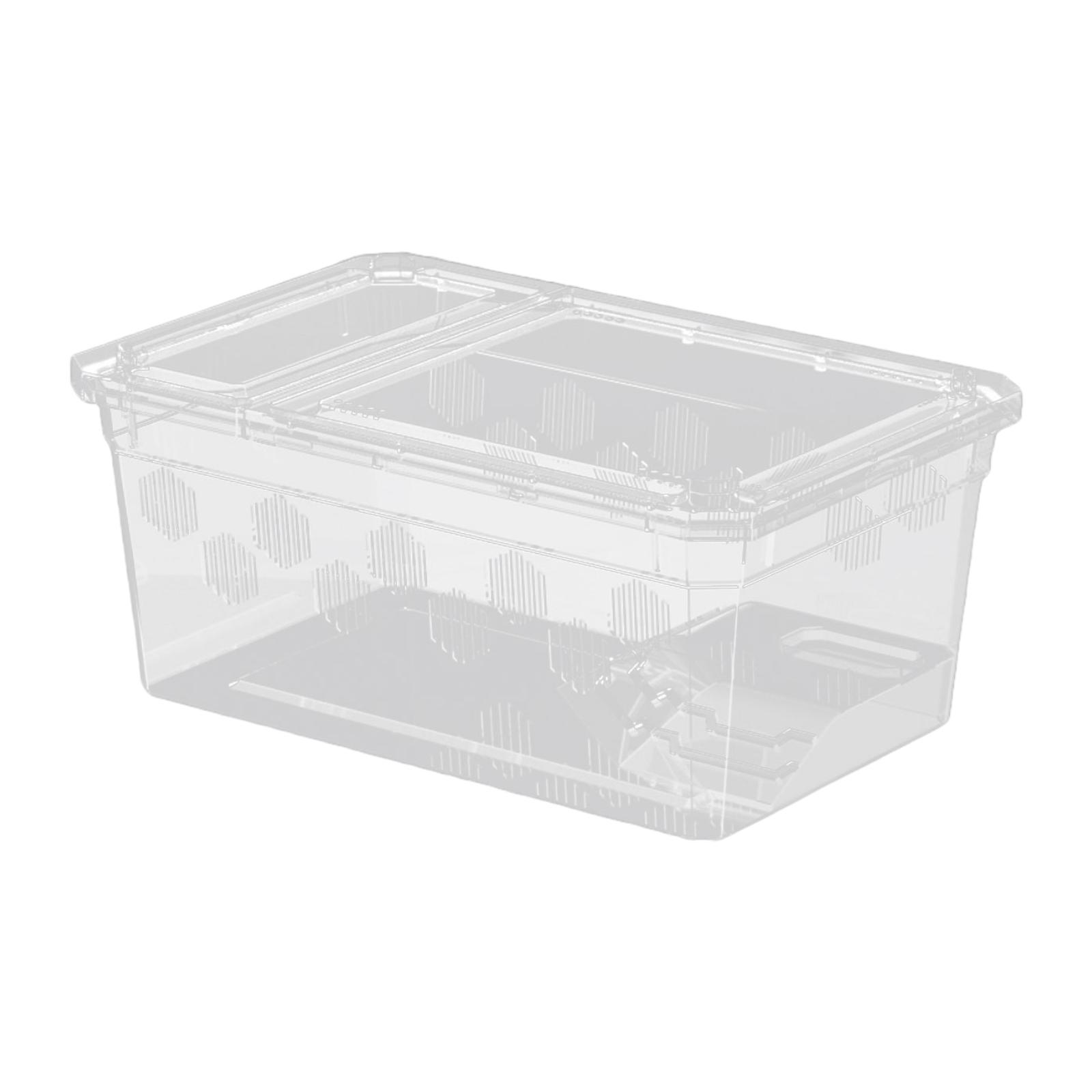 Reptile Feeding Box Clear Terrarium Habitat Reusable Hatching Container Critter Keeper for Frog Bearded Dragon Snake Critter