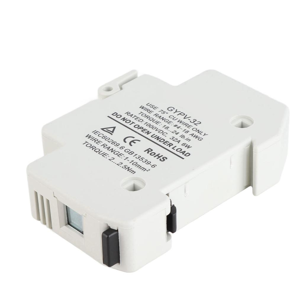 1P 32A 1000VDC Solar PV Fuse Holder 1000VDC 20A Photovoltaic Fuse Kit for Short Circuit Break Protection