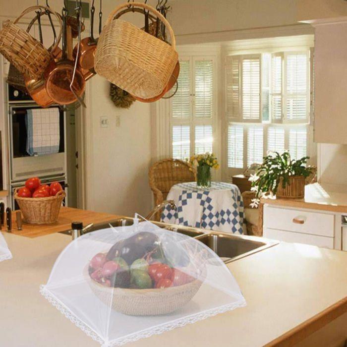 2pcs Foldable Food Cover Anti-Fly Mesh Food Cover Folding Umbrella Tent, Cake Cover Protectio