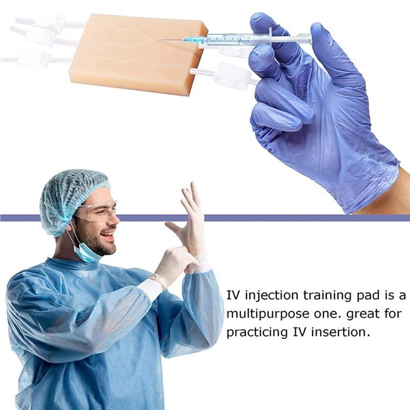 A84E-5X IV Injection Training Pad Model,Silicone Human Simulated Skin Injection Practice Pad For Nurse,Students Practice