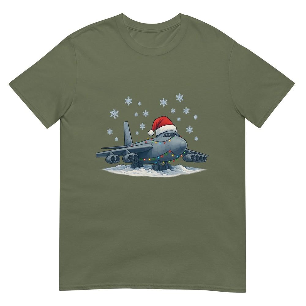 Christmas Lights Wrapped On Air Plane B52 Military Aircraft TShirt