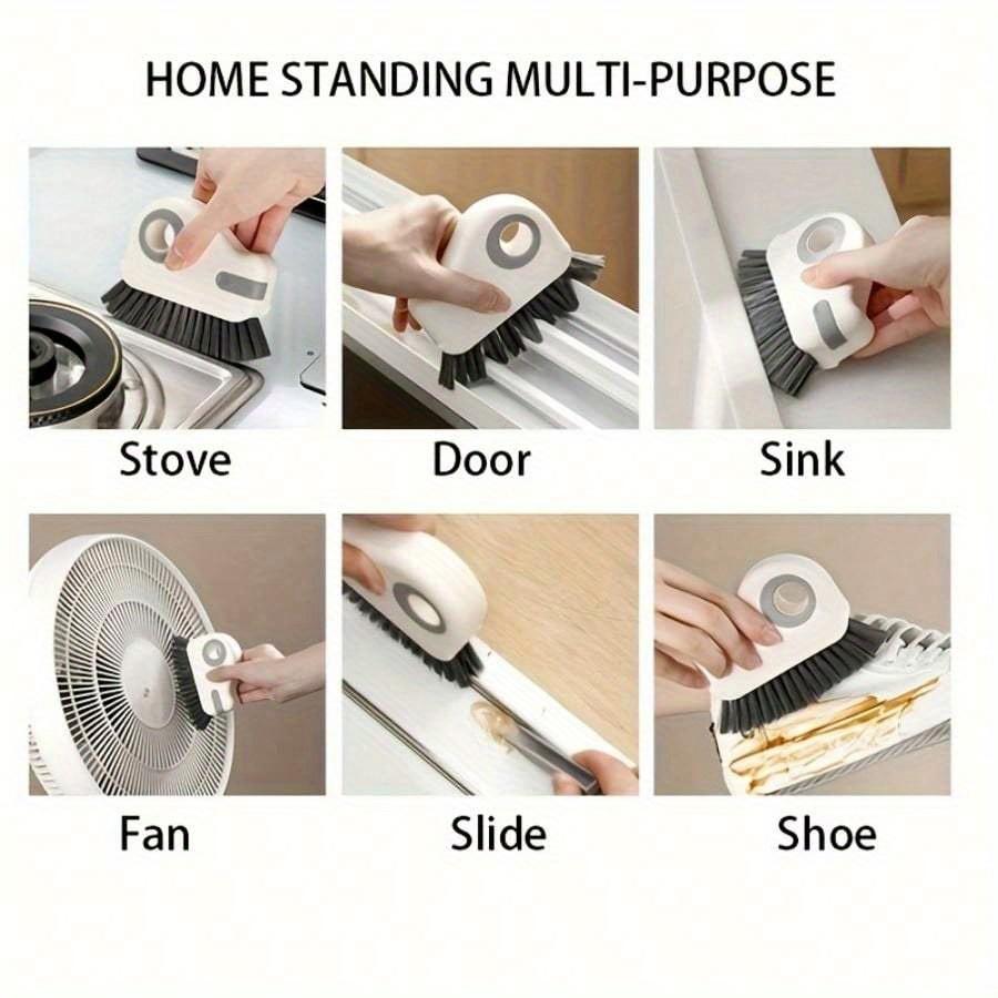 1pc 2 in 1 Window Groove Cleaning Brush Door Groove Cleaning Tool Sliding Door Track Floor Gap Brushes Hand-held Crevice Cleaner