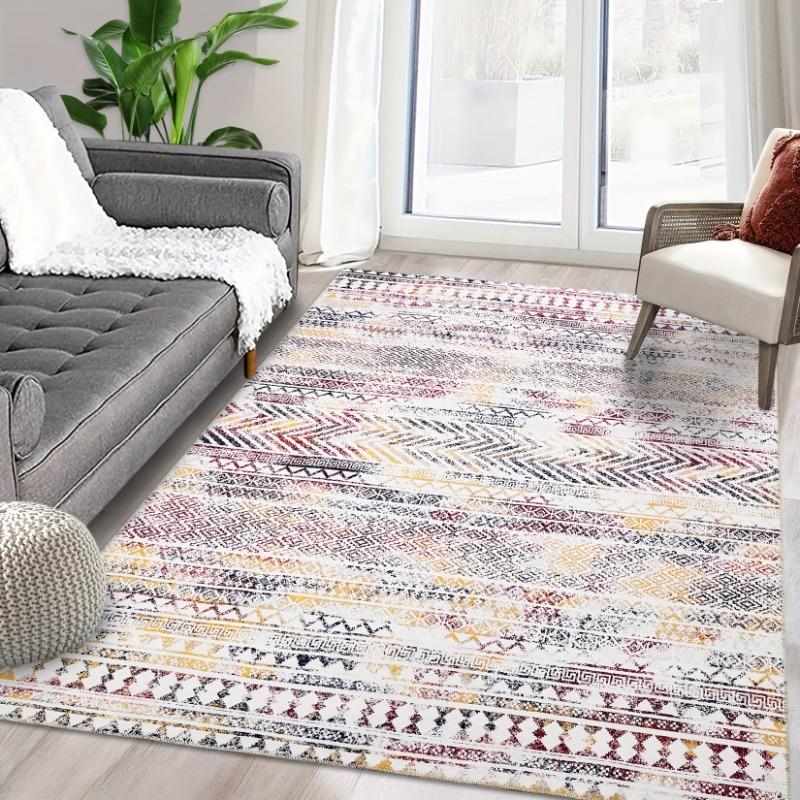 Moderní koberec do pokoje, neplstící boho květinový koberec do domácí kanceláře, ložnice, obývacího pokoje, kuchyně, omyvatelný koberec, více