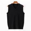 Men's V-Neck Red Knit Vest: Warm Autumn/Winter Waistcoat