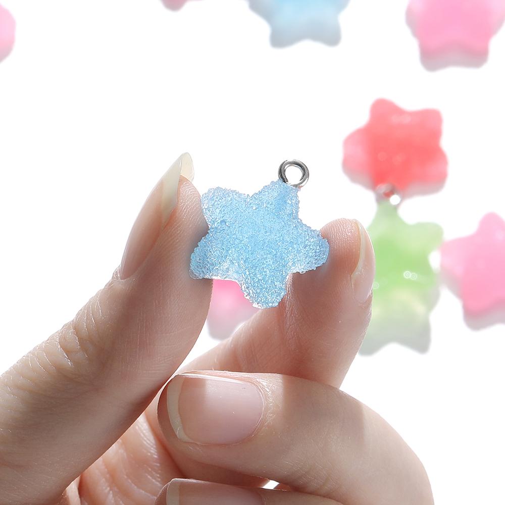10pcs/lot Simulation Five-Pointed Star Soft Candy Cute Charms Pendant for DIY Earrings Necklace Jewelry Accessories Finding