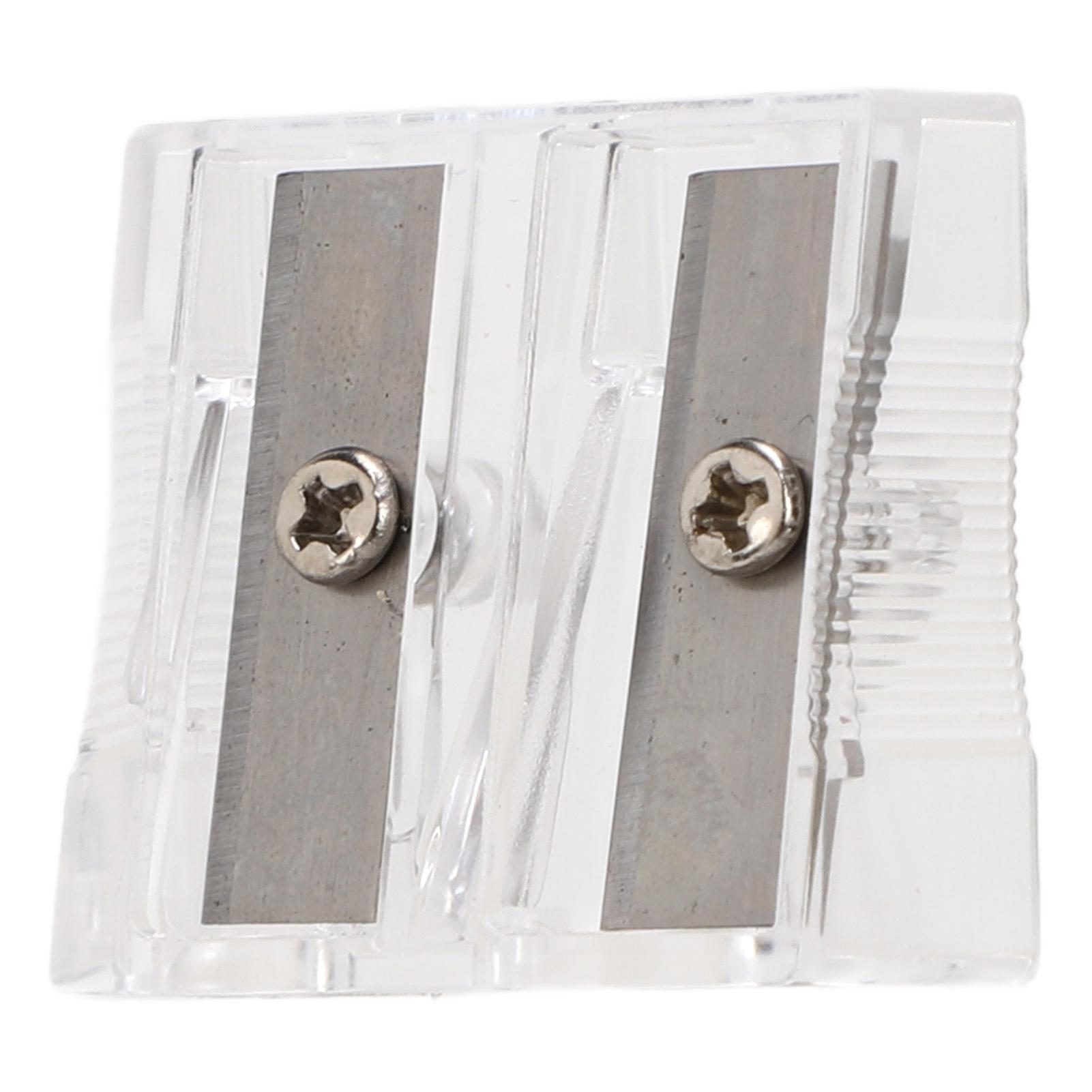 

100 Pieces Manual Pencil Sharpener with Double Holes Carbon Steel Edges Handheld Sharpening Tool