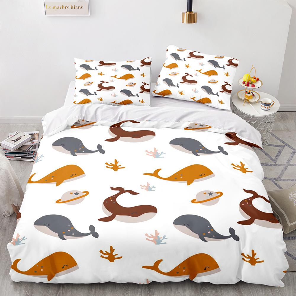 Lion King Queen Duvet Cover Watercolor Animal Bedding Set for Kids Teens Adults Colorful Wildlife 2/3pcs Polyester Quilt Cover