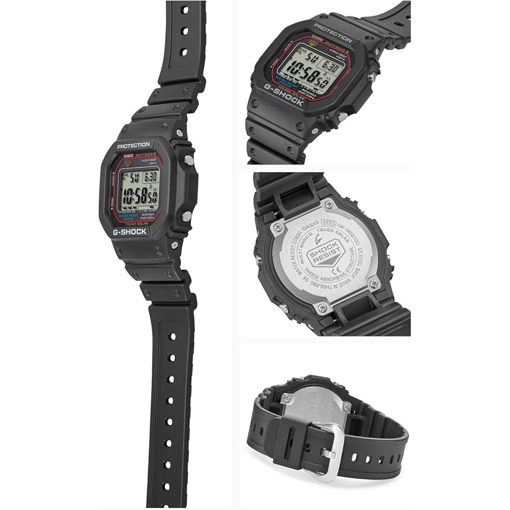 Casio G-Shock GW-M5610U-1JF Men's Black Solar Radio Watch with Super Illuminator LED Light