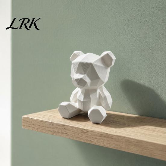 Unique DIY Art Project Polygon Bear Statue, Hand-Paint 3D Printed Ornament, Poly Geometric Fine Texture Craft Ornament Nordic Style Sculpture,