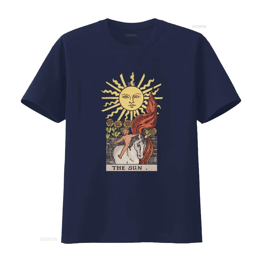 The Sun Tarot Card T Shirt Occult Clothing Alt Gothic Witchy Jersey Vintage Washed Stylish Comfortable Fashion Designer Clothes