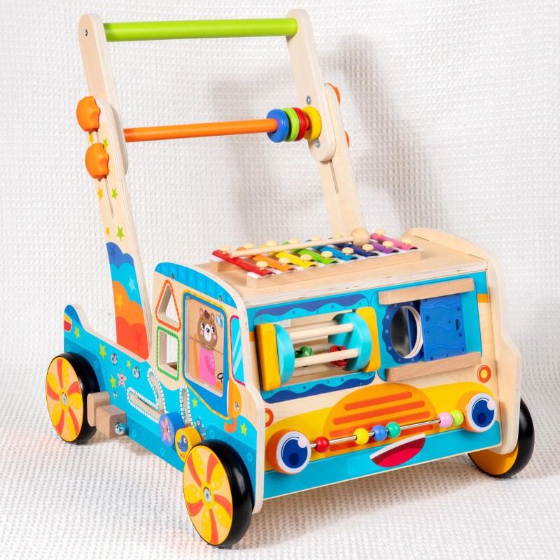

Имитация Деревянные Ходунки Многофункциональная Тележка Стучащая Форма Пианино Познавательная Игрушка разноцветный