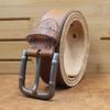 Retro Car Line Men'S Belt Washed Jeans With Genuine Leather Fashion Pin Buckle Men'S First Layer Cowhide Belt