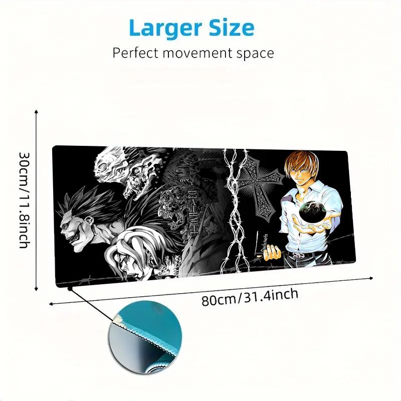 Death Note Anime Farbe Mauspad Großes Gaming Tischkissen Rutschfest Laptop Tablet Großes Mauspade XXL Matte Mini PC Spielmatte Mit Verriegelter Kante