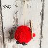 Small Lightweight Xmas Tree Ornaments Christmas Felt Elk Hanging Ornaments, Cute Fuzzy Pom Reindeer Handmade Plush Decor Pendant, Holiday Party Winter