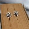 Vintage Animal Earrings Silver Color Five-Pointed Star Bull Head Earrings for Men Women Punk Casual Jewelry