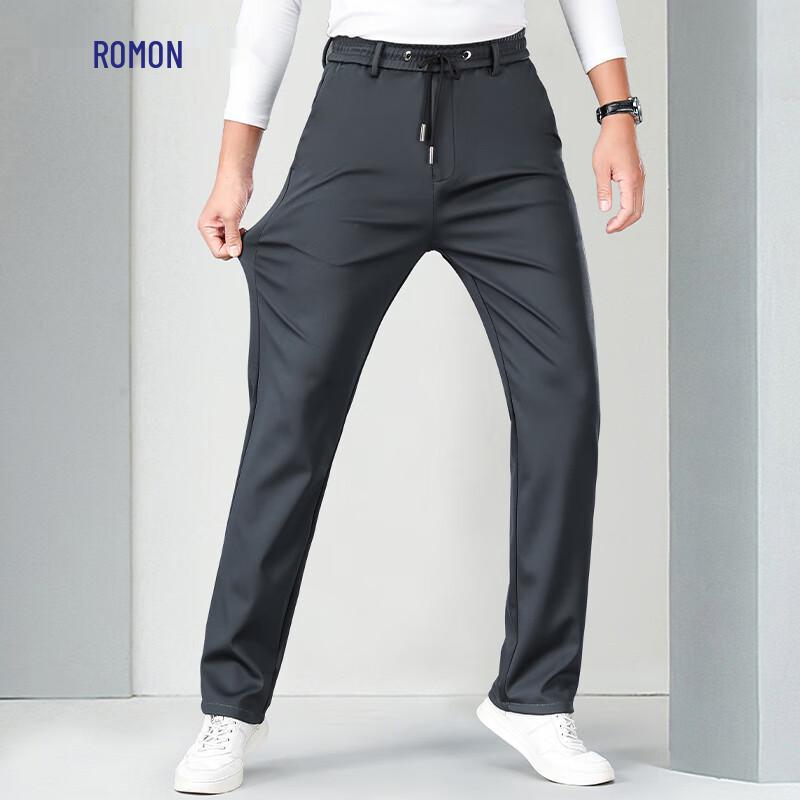 Romon Men's Summer Ice Silk Straight Leg Casual Pants