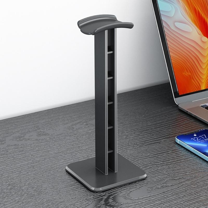 Universal Headphone Stand With AntiSlip Base And Fixed Mounting Hole For Desktop Organization Space Saving Design