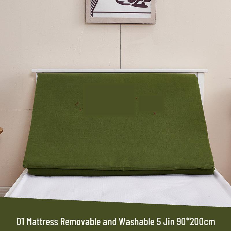 Army Green Student Dormitory Mattress with White Hot Melt Cotton for Military Training
