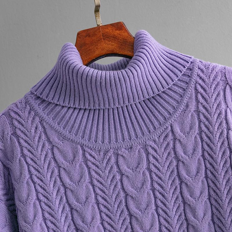 Two-Tone Jacquard Loose Slimming Long-Sleeve Knit Sweater, Autumn/Winter 2024