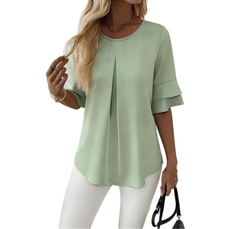 Summer Loose Fit Slimming Ruffle Blouse Women