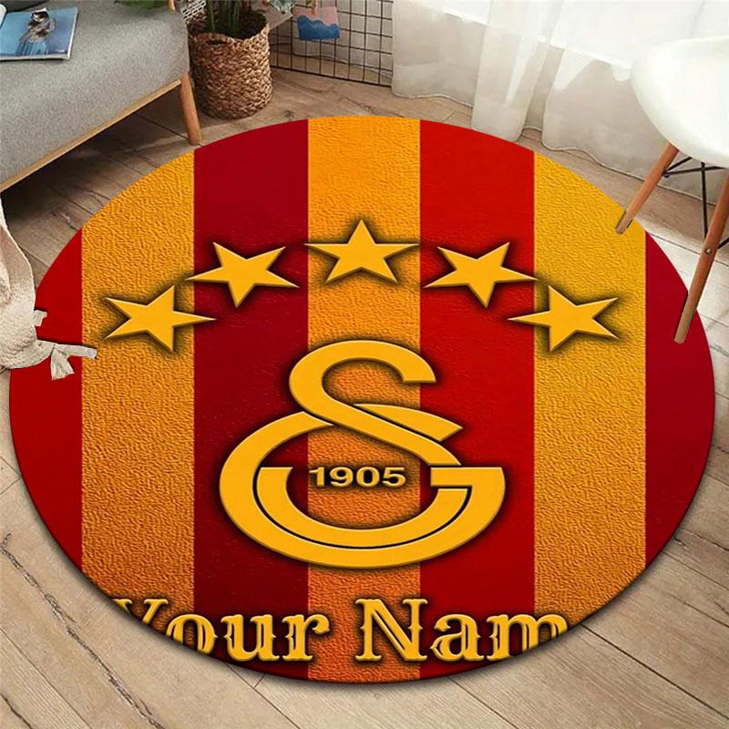 Galatasaray S Custom Name Round Area Rug,Carpet Rug for Living Room Bedroom Sofa Playroom Decor,Non-slip Floor Mat