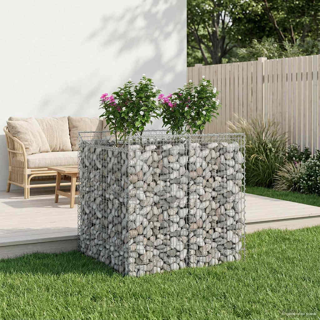 Gabion Raised Bed Set 2 Pcs Silver