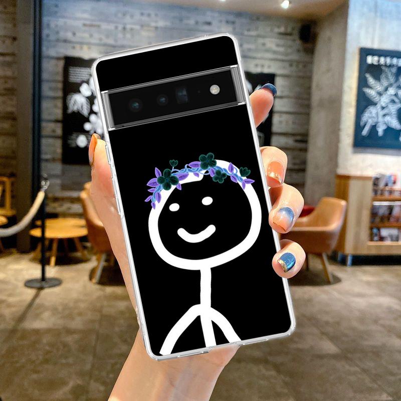 funny Cute Cartoon Matchman For Google Pixel 9 8 7 6 Pro Phone Case Soft For Pixel 6A 5 4 5A 4A 3A XL 5G Silicone Clear Cover
