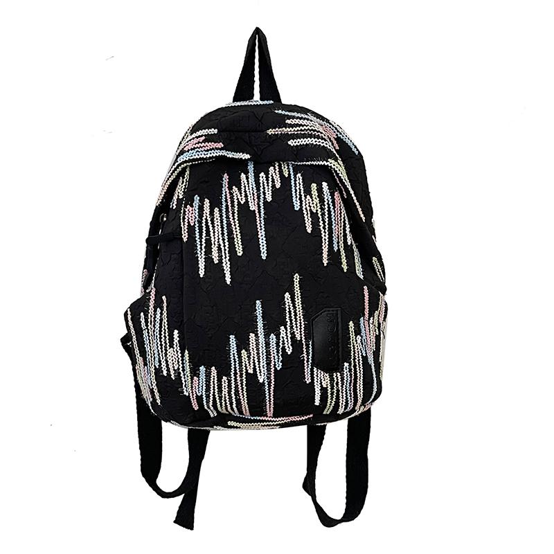 

Студенческий школьный рюкзак с вышивкой, детский маленький рюкзак для девочек, легкий милый рюкзак для женщин чёрный