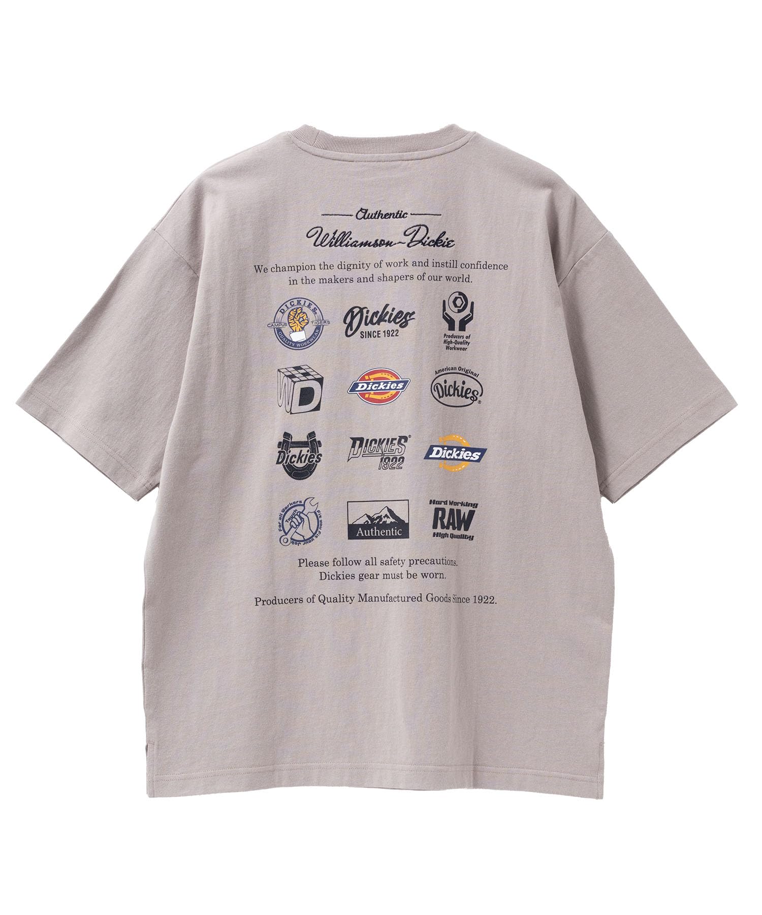 

короткий логотип crew бежевый x L [Dickies] Мужская футболка, рукав, 100% хлопок, сухая, горловина, топ, принт
