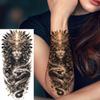 1 Sheet Cool Warrior Lion Tiger Skull Temporary Tattoos For Men Women Adults, Long Lasting Waterproof Temp Fake Tattoo Sticker