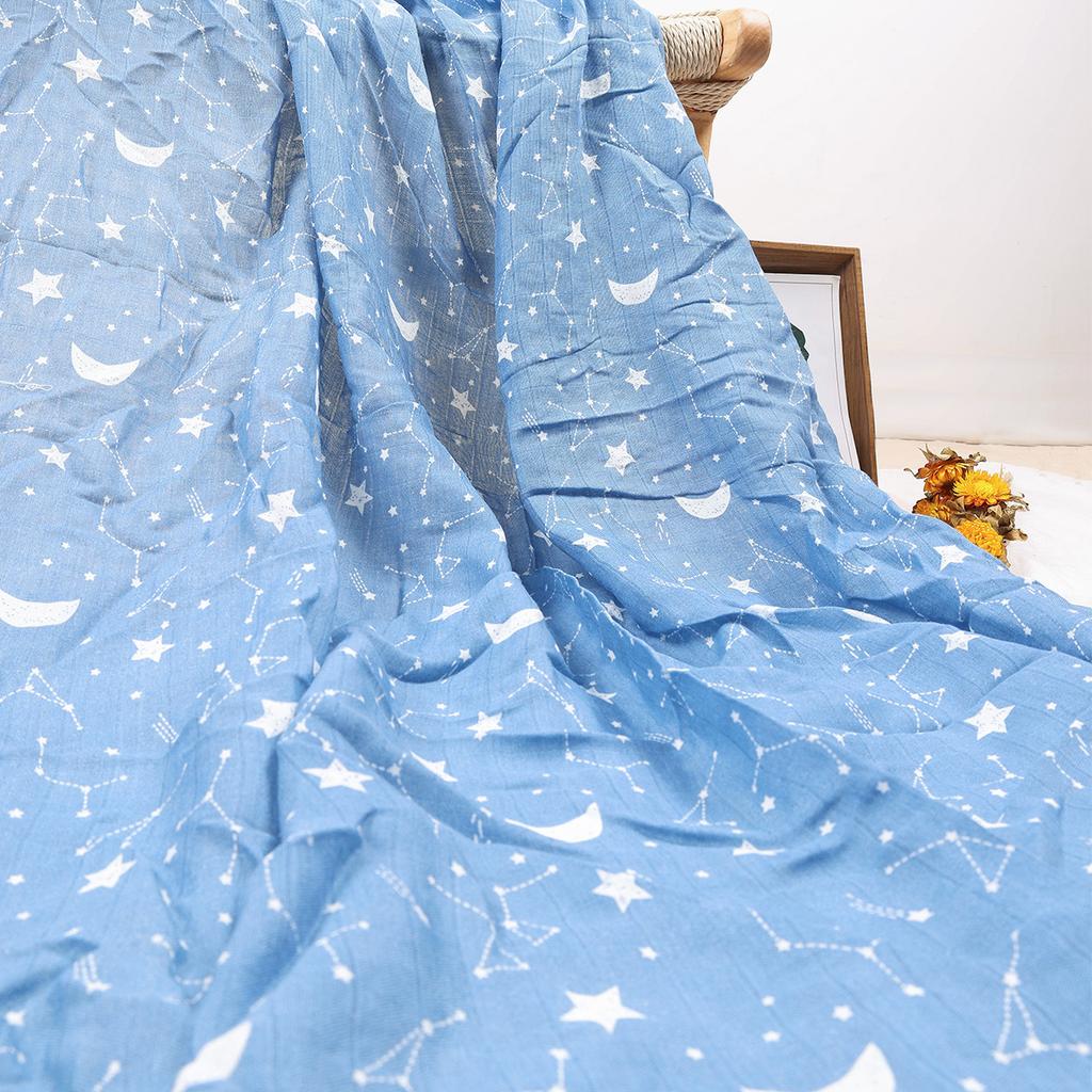HappyFlute 120*110cmBaby Muslin Swaddle 100% Cotton Summer Cute Print Baby Blankets