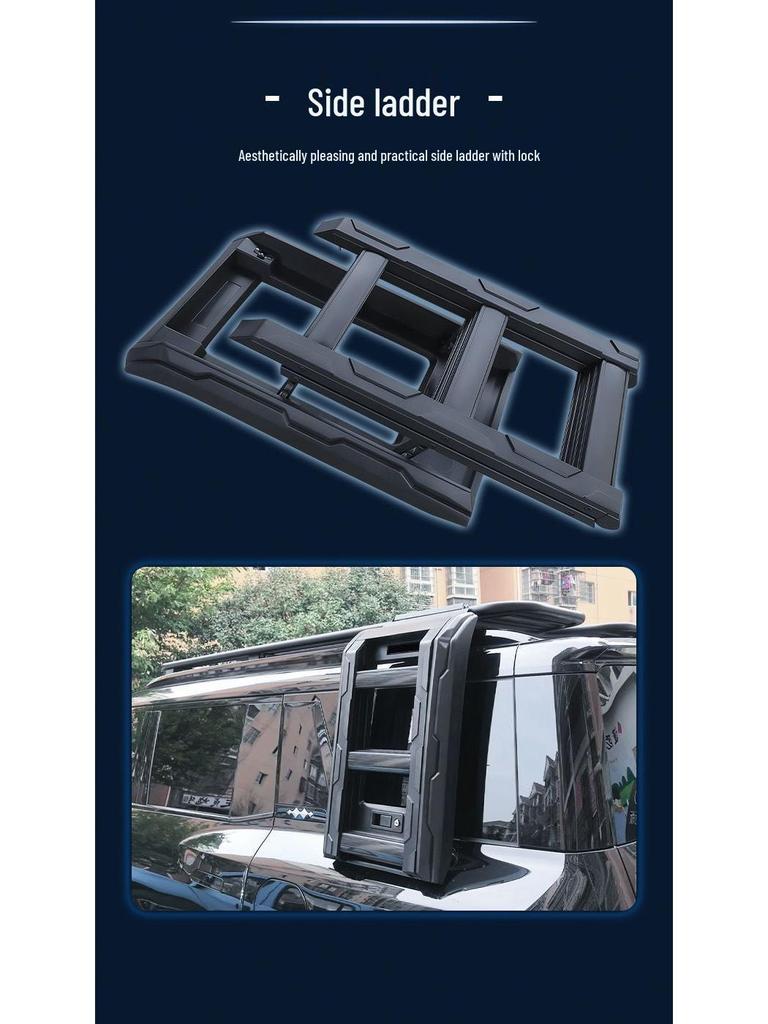 Equation Leopard Roof Rack Frame Extension with Folding Ladder for Off-road Modification