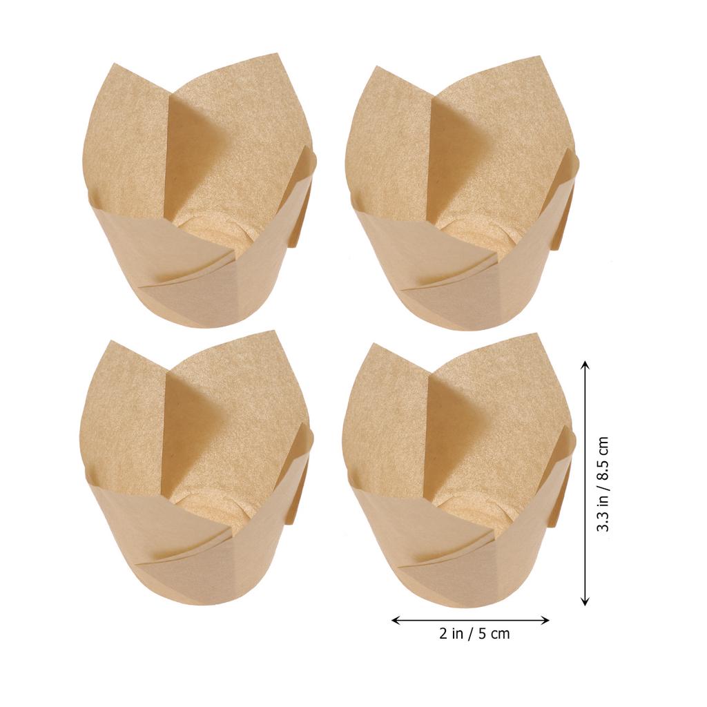 100 Stück Kuchen Cupcake-Förmchen Tulpenform Muffin-Formen zum Backen Hochzeit Geburtstag Weihnachten Party Dessert Zubehör Cupcake