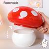 Garbage Can with Lid Home Supplies Large Capacity Red Mushroom Table Waste Bin Practical Block Odors Smooth Surface