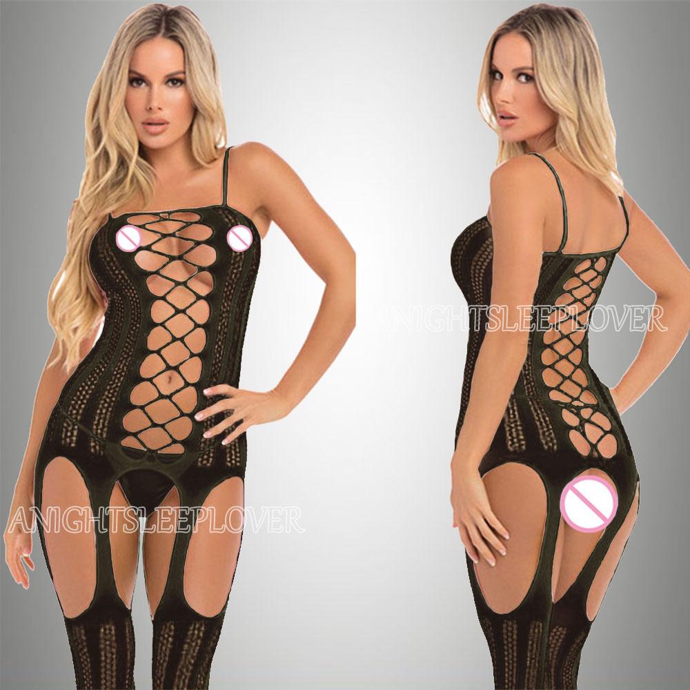 One Piece Hot Fishnet Bodystockings For Women Black Hollow Erotic Sexy Lingerie Sex Costumes Chemises Pornographic Mesh Bodysuit