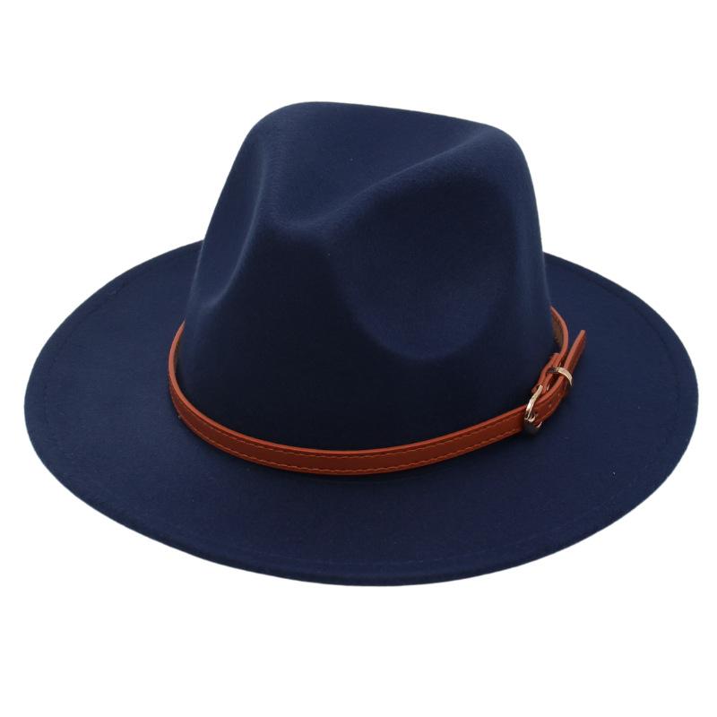 Boucle de ceinture simple chapeau haut de forme pour enfants Chapeau en feutre Parent-Enfant Décontracté Chapeau en laine Chapeau Jazz Classique Pour Hommes Et Femmes